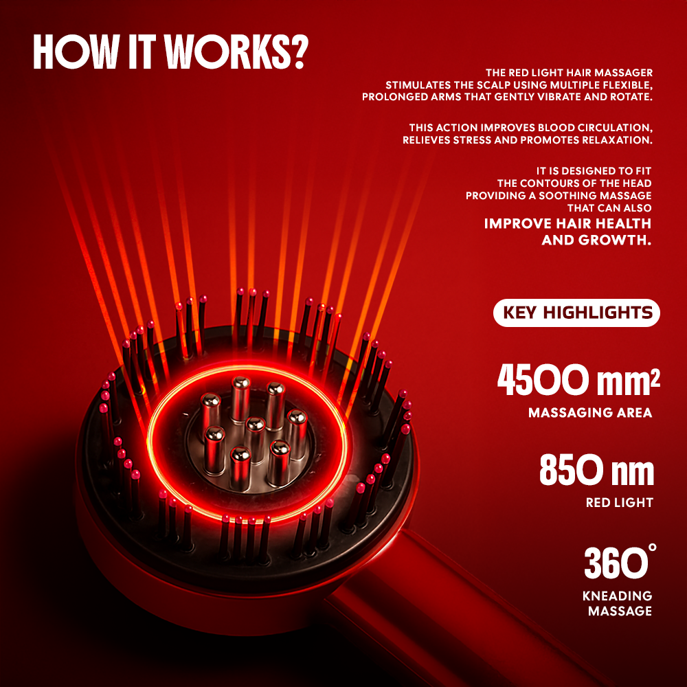 Red Light Therapy Scalp Massager